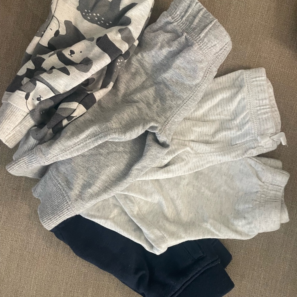 Kids' Cozy Bottoms Set - Gray, Black, and Cream